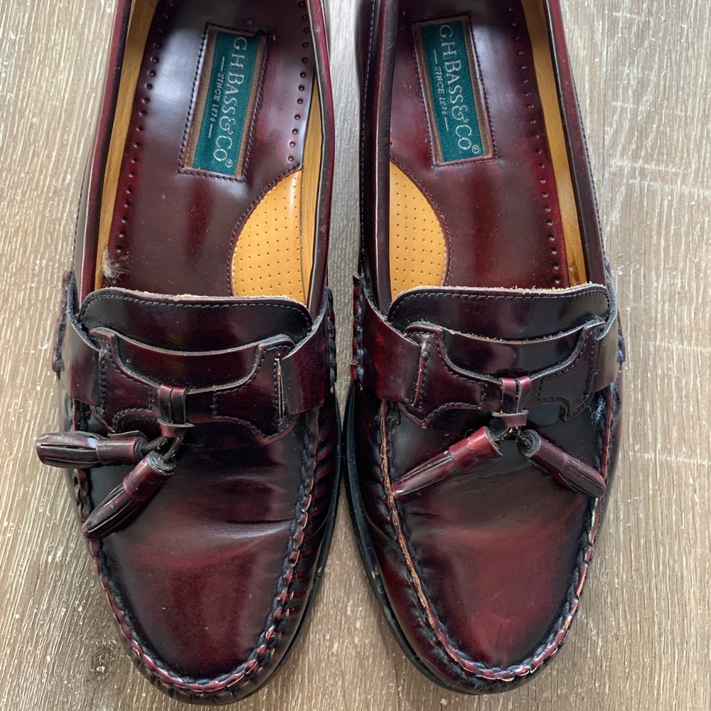 GH Bass & co dark cherry loafers 9.5